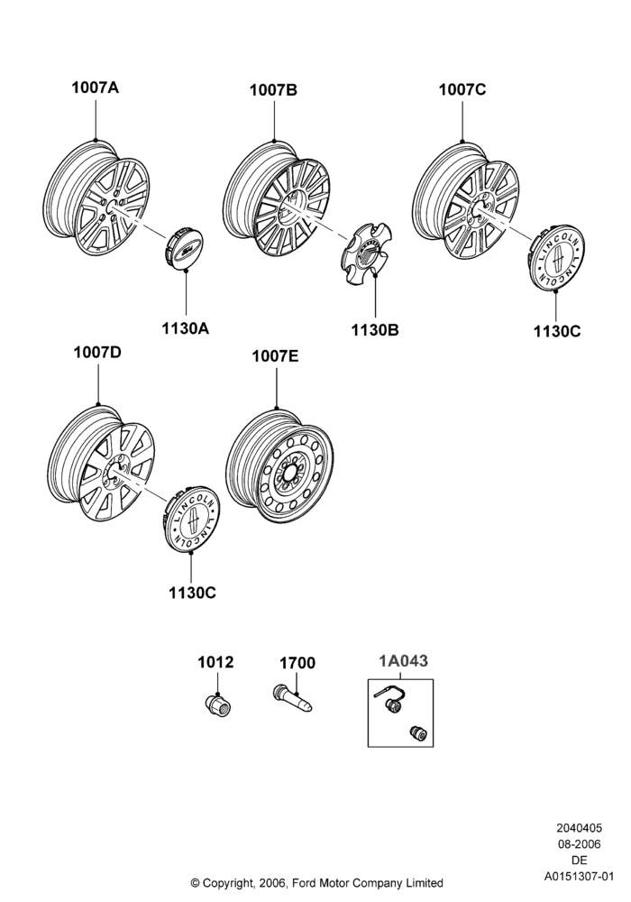05B - Wheels, With 17" Wheels; 01/AUG/2005-30/AUG/2006