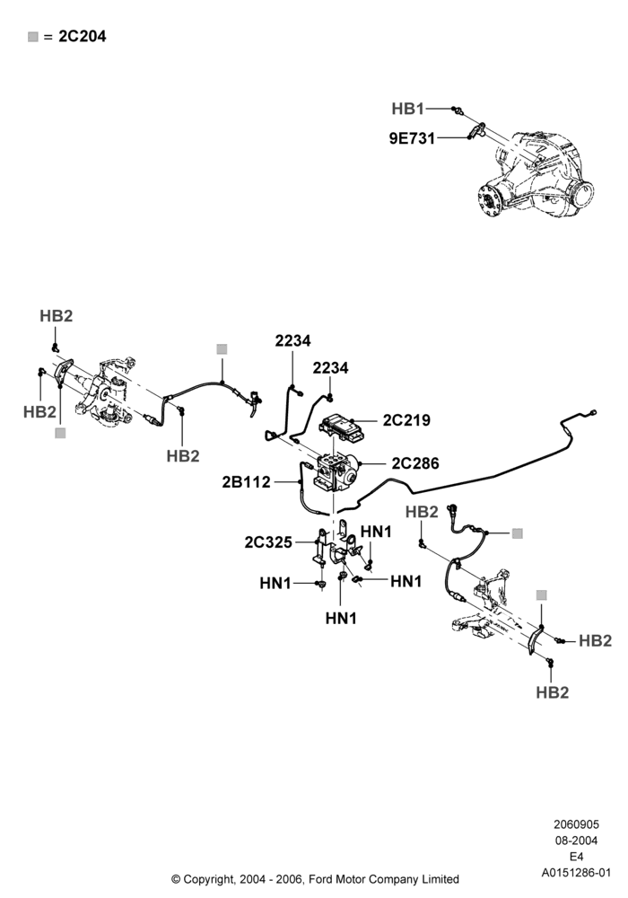 05B - Anti-Lock Braking System, Ford 250 Series, Ford 350 Series, Less Electronic Stability Control; 02/AUG/2004-06/AUG/2007