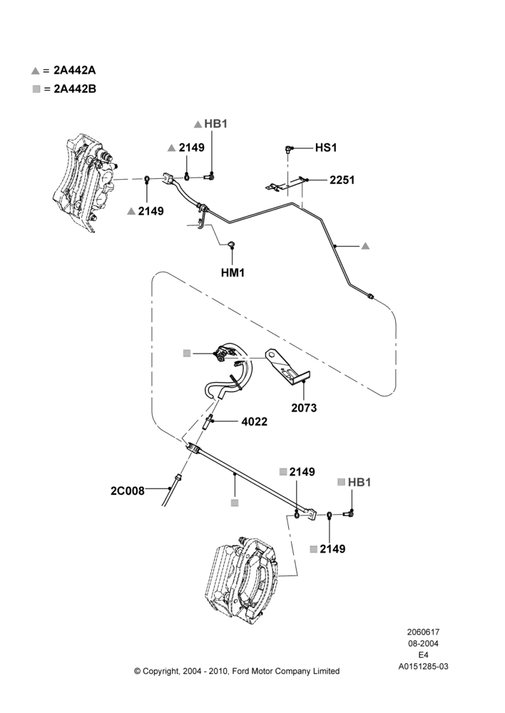 17B - REAR BRAKE LINES, Ford 250 Series, Ford 350 Series; 02/AUG/2004-18/APR/2005
