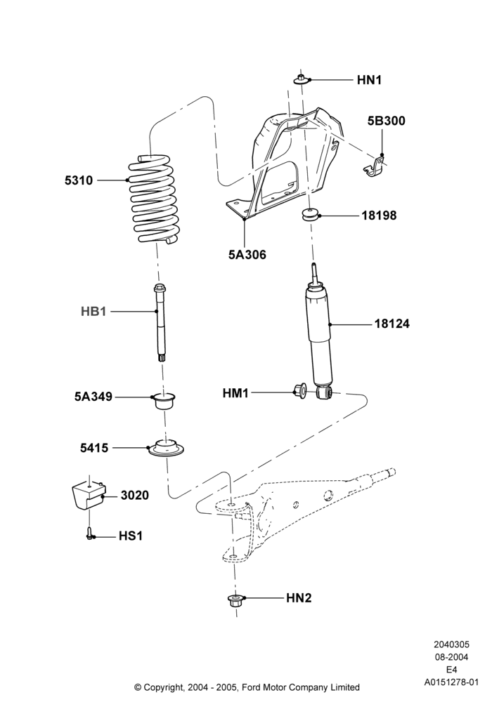 05B - Front Suspension Struts and Springs, Ford 250 Series, Ford 350 Series; 02/AUG/2004-16/OCT/2006