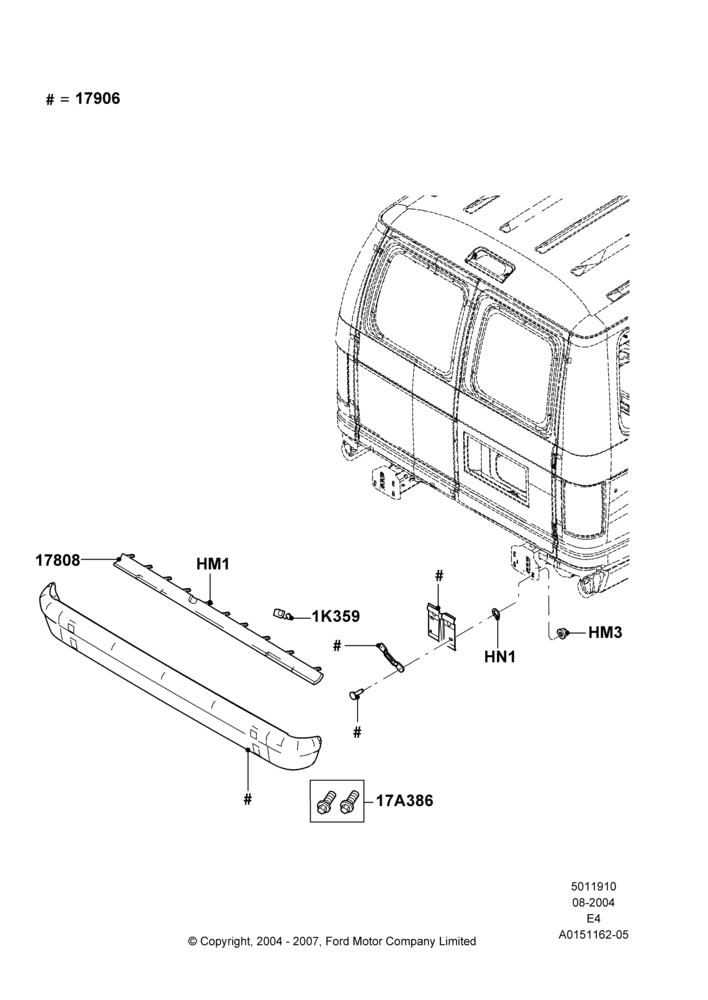 10B - Rear Bumper, With Non-Step Type Rear Bumper; 02/AUG/2004