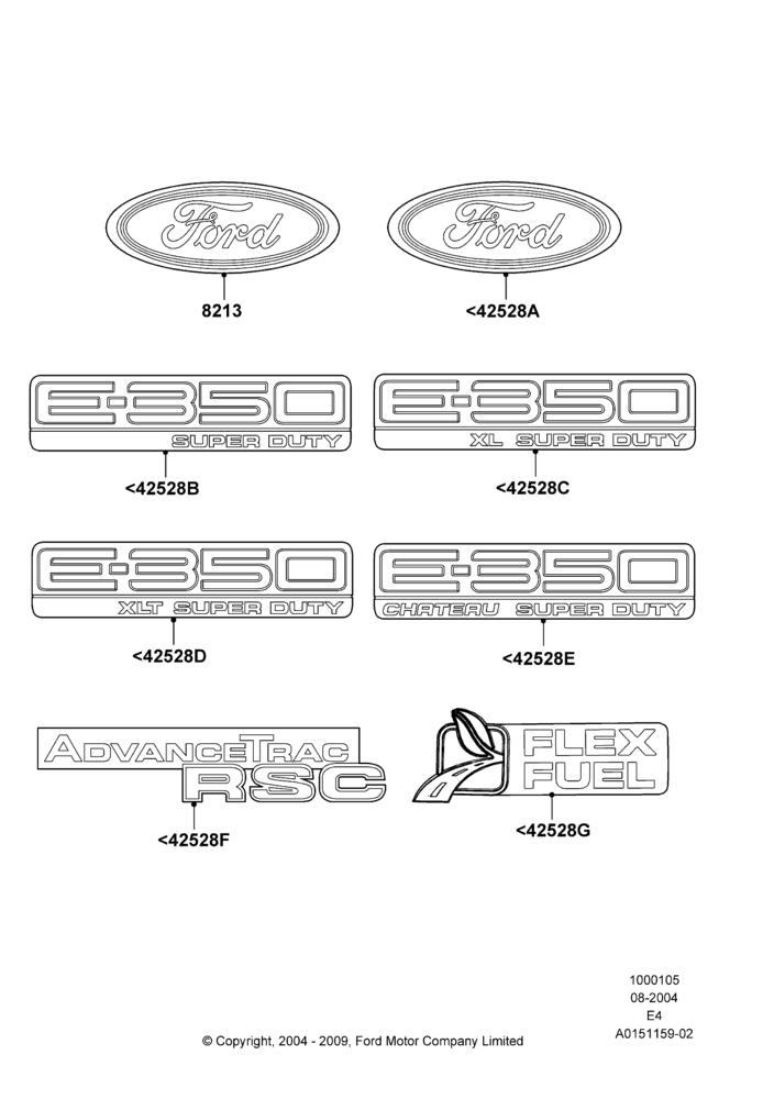 05H - Name Plates, Ford 350 Series; 18/APR/2005