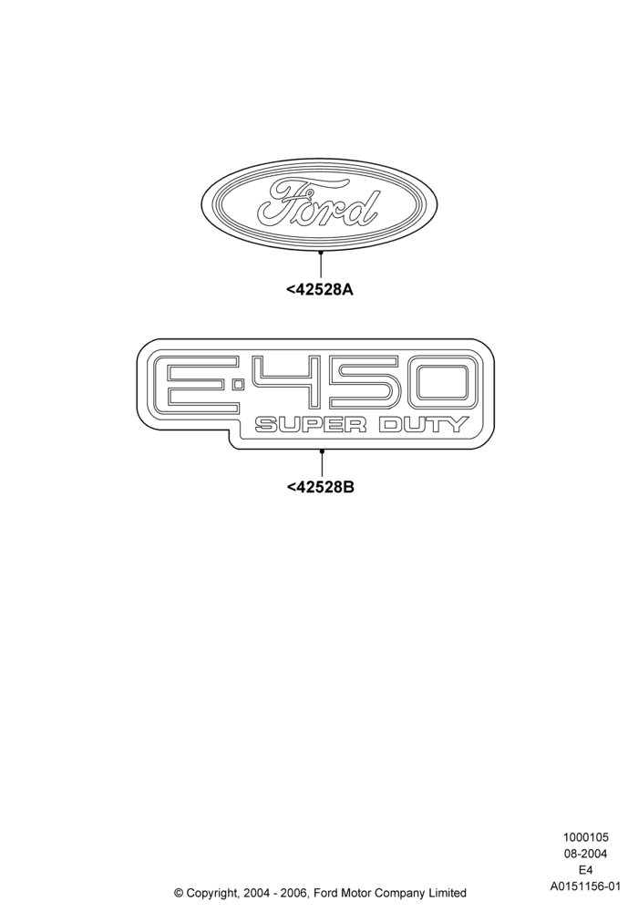 Name Plates, Ford 450 Series