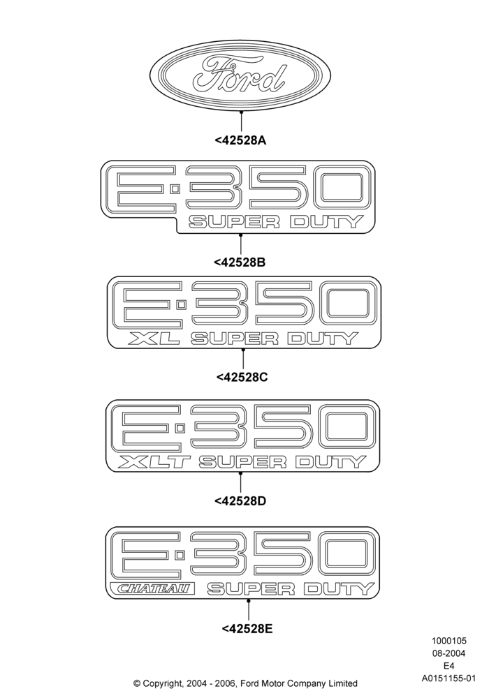 Name Plates, Ford 350 Series