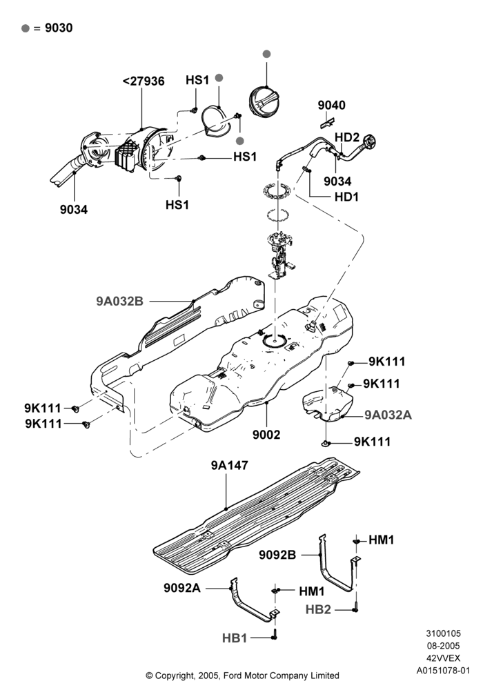 05E - Fuel Tank, 4.2L V6 12v OHV EFI; 08/AUG/2005-18/AUG/2008