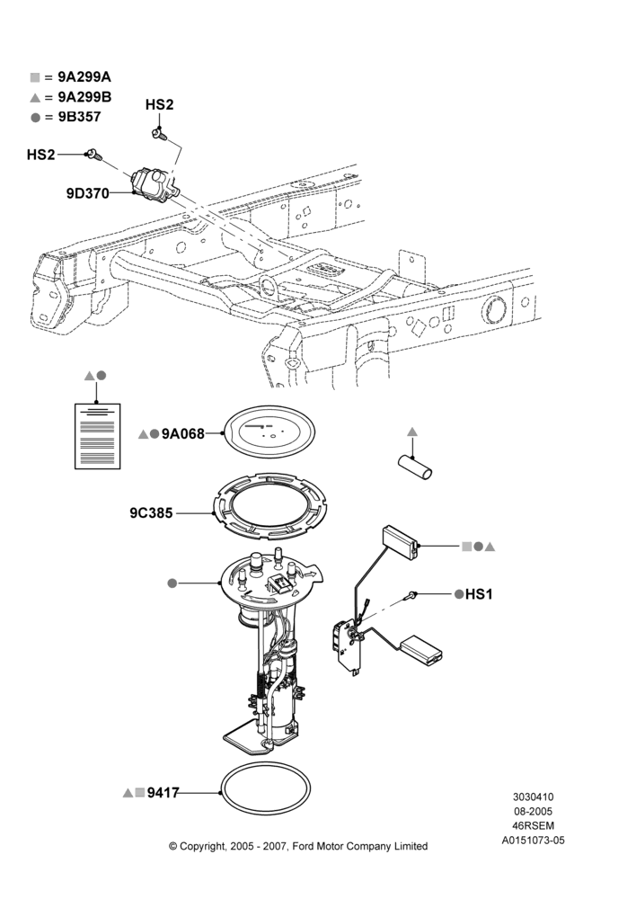 10N - Fuel Pump And Sender Unit, Romeo 4.6 SOHC EFI; 08/AUG/2005-18/AUG/2008
