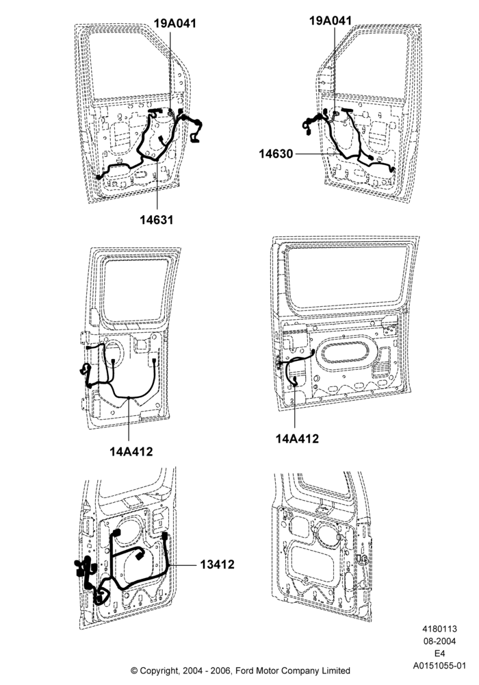 13A - Wiring - Body Closures; 02/AUG/2004-18/AUG/2008