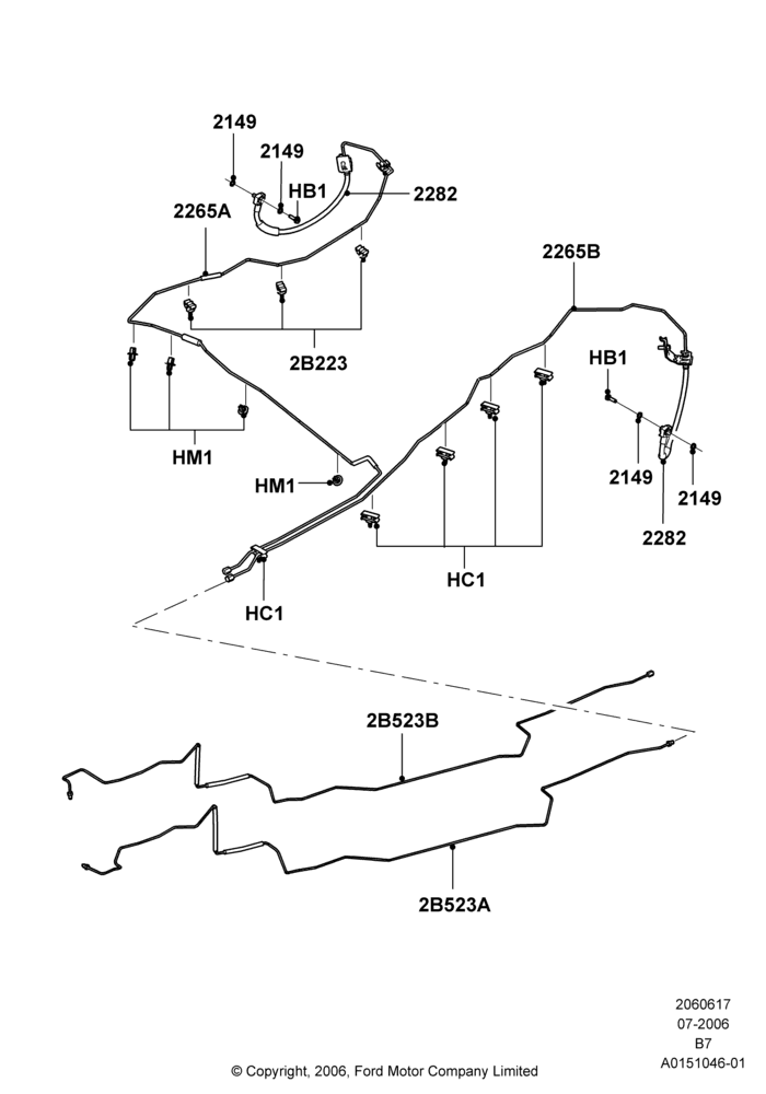 17B - REAR BRAKE LINES, With Roll Stability Control; 02/AUG/2006-30/JUN/2017