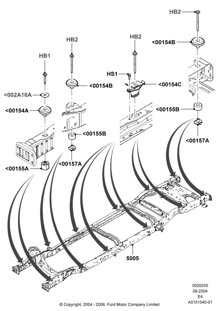 05A - Chassis Frame, 150 Series; 02/AUG/2004-16/OCT/2006