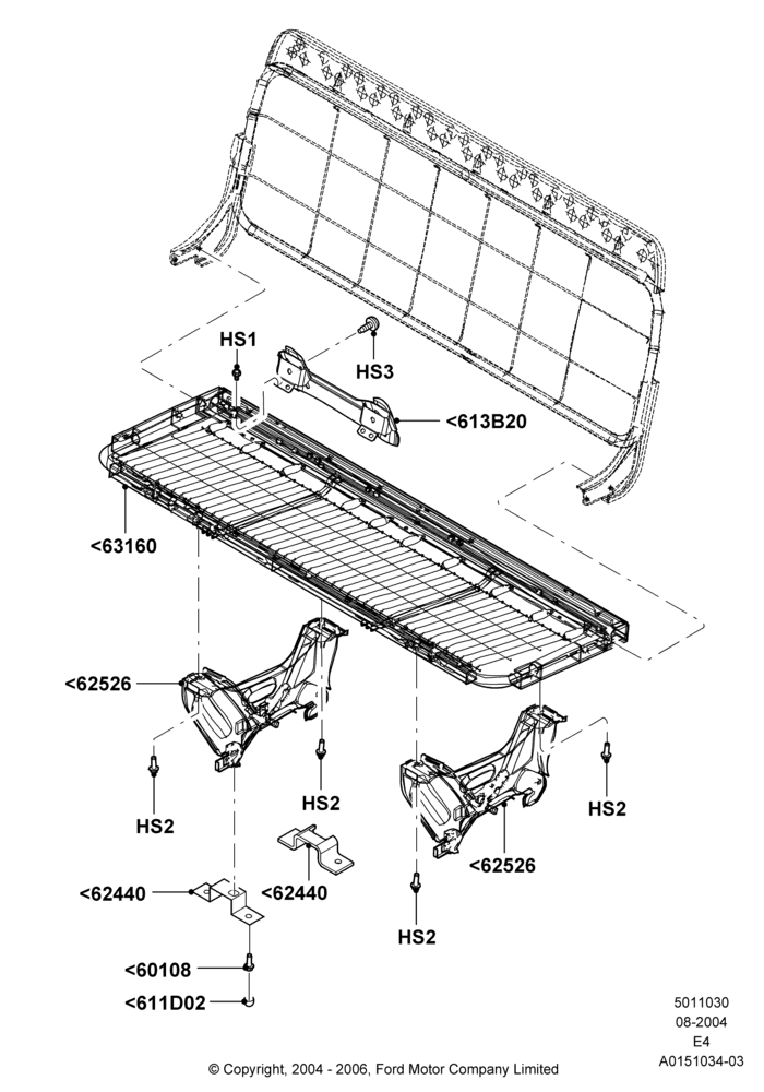 30I - Rear Seat Base, With 4th Row Bench Seat (3 Pass.); 02/AUG/2004-06/AUG/2007