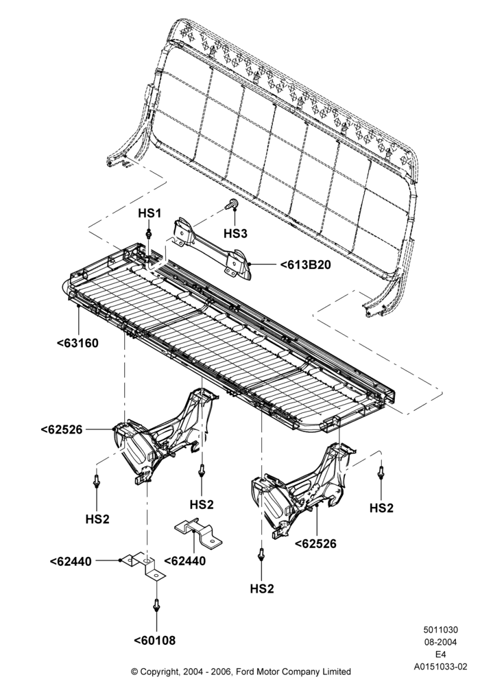30G - Rear Seat Base, With 3rd Row Bench Seat; 02/AUG/2004-06/AUG/2007