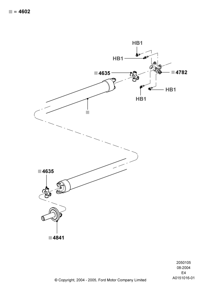 05B - Drive Shaft - Rear Axle Drive, Ford 250 Series; 02/AUG/2004-16/OCT/2006