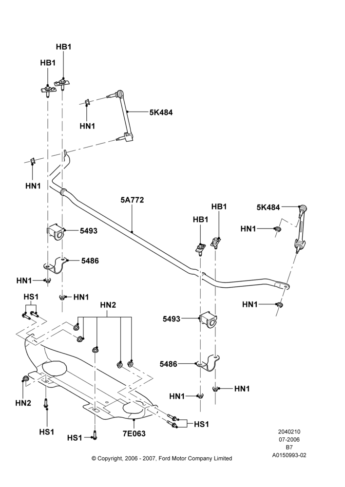 10B - Rear Cross Member & Stabilizer Bar; 02/AUG/2006-30/JUN/2017