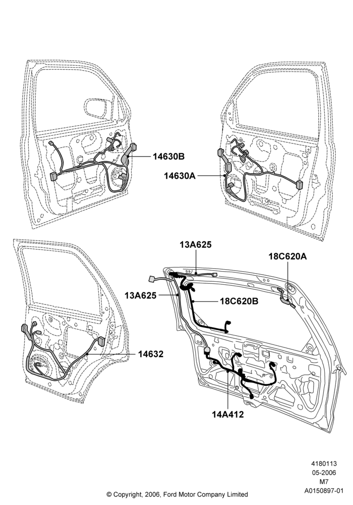 13A - Wiring - Body Closures, Less Hybrid Version; 01/MAY/2006-08/JAN/2007