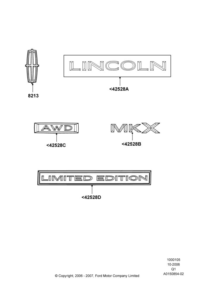 05B - Name Plates, Lincoln/Mercury Series; 06/NOV/2006-17/SEP/2007