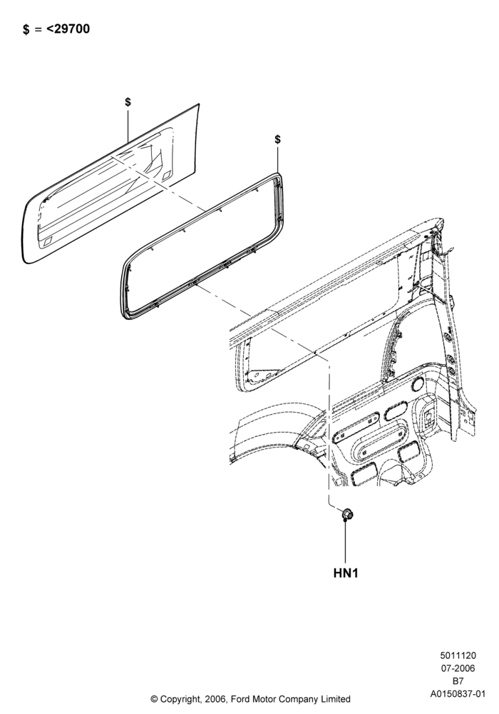 20B - Side Windows, With Fixed Rear Quarter Windows; 02/AUG/2006-11/AUG/2014