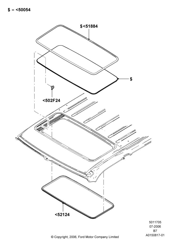 05B - Sliding Roof Panel; 02/AUG/2006-30/JUN/2017