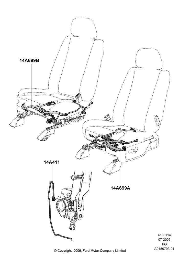 14B - Wiring - Seats; 18/JUL/2005-30/APR/2007