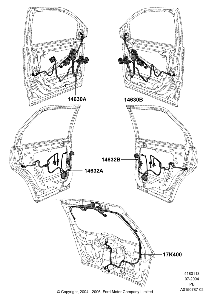 13B - Wiring - Body Closures; 18/JUL/2005-04/JUN/2007