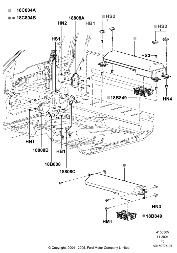 05E - Speakers, AM/FM Stereo/CD Changer/CLK/MP3, With Power Front Windows; 29/NOV/2004-18/AUG/2008