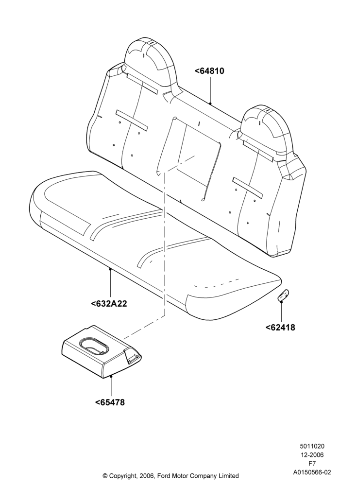 20H - Front Seat Pads/Valances & Heating, With Split Bench Front Seat; 18/DEC/2006-12/FEB/2010