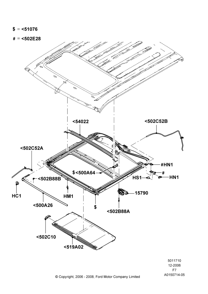 10B - Sliding Roof Mechanism and Controls; 18/DEC/2006-12/FEB/2010