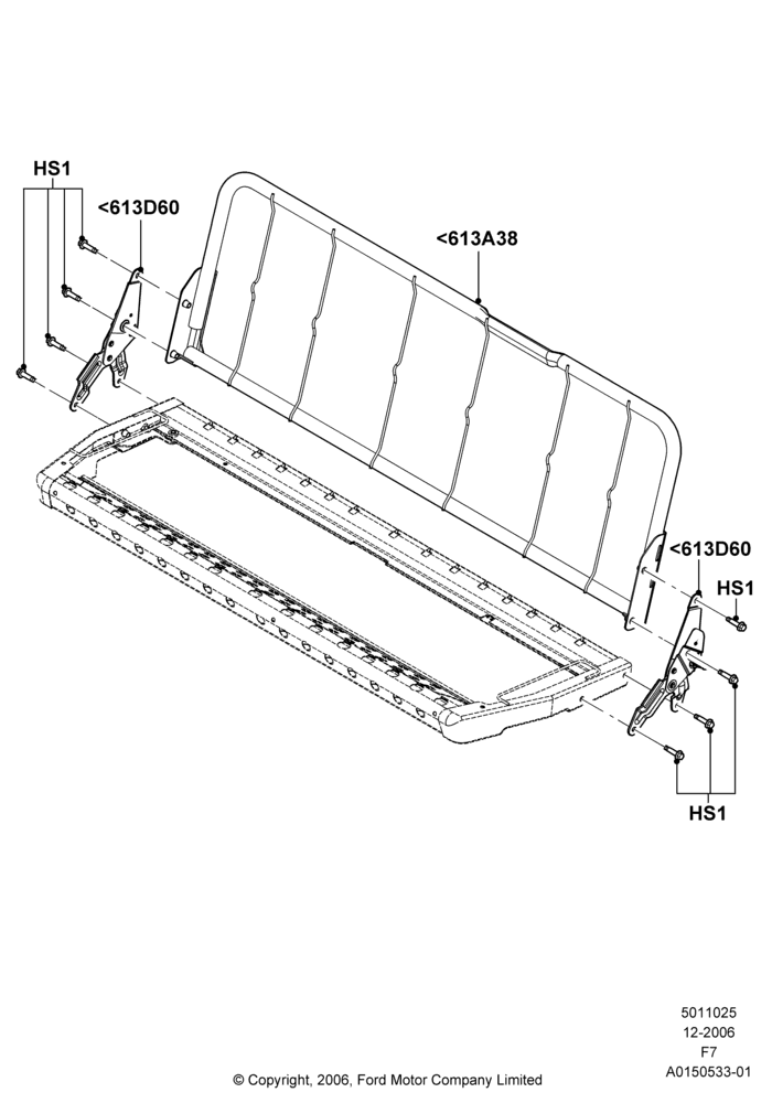 25G - Rear Seat Back, Crew Cab, With 2nd Row Bench Seat - 3 Passngr; 18/DEC/2006-12/FEB/2010