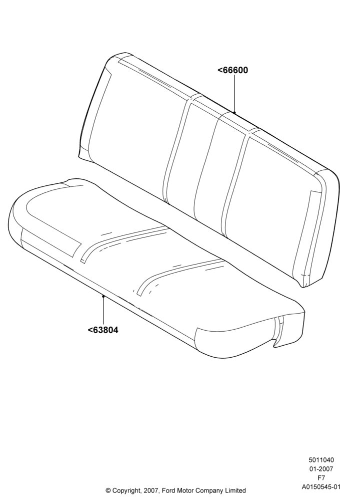 40F - Rear Seat Covers, Crew Cab, With 2nd Row Bench Seat - 3 Passngr; 18/DEC/2006-12/FEB/2010