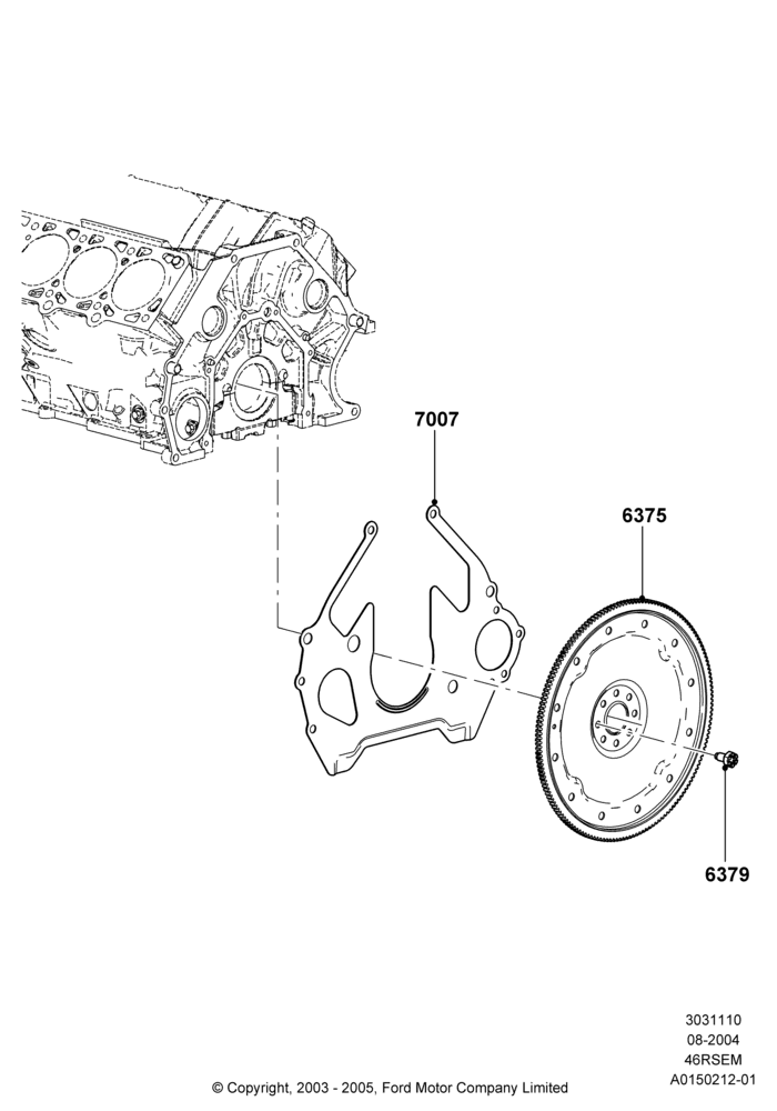 10D - Flywheel, Romeo 4.6 SOHC EFI; 02/AUG/2004-04/AUG/2014