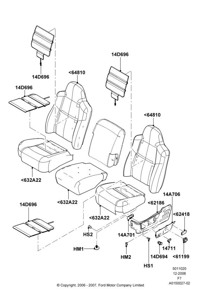 20K - Front Seat Pads/Valances & Heating, With 40/20/40 Split Bench Frnt Seat; 18/DEC/2006-12/FEB/2010
