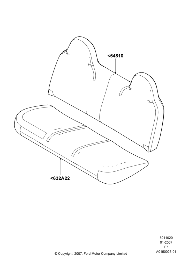 20G - Front Seat Pads/Valances & Heating, Bench Type Front Seat; 18/DEC/2006-12/FEB/2010