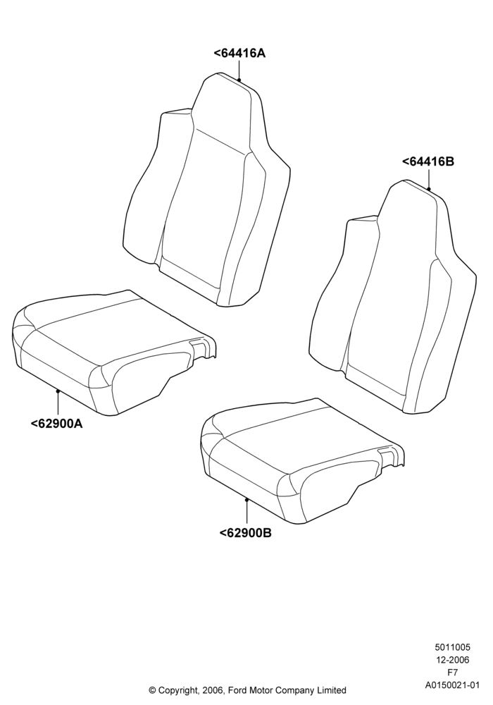 05L - Front Seat Covers, With Captain Chair Front Seats; 18/DEC/2006-12/FEB/2010