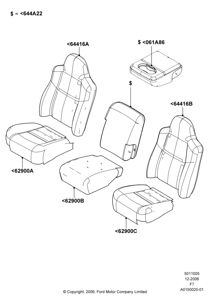 05K - Front Seat Covers, With 40/20/40 Split Bench Frnt Seat; 18/DEC/2006-12/FEB/2010