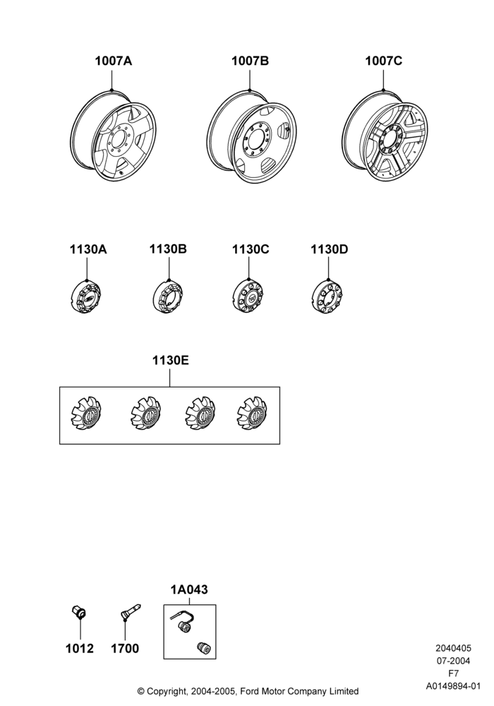 Wheels, Ford 250 Series, Ford 350 Series, With 20" Wheels, With Single Rear Wheels