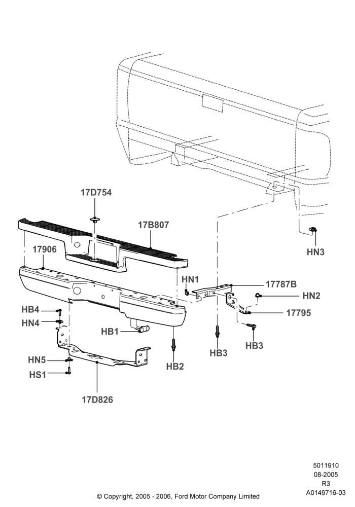 10C - Rear Bumper; 08/AUG/2005-16/DEC/2011