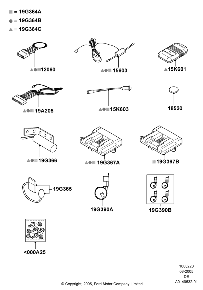 20B - Remote Starting Kit, Automatic Transmission, Lincoln Division Derivative; 01/AUG/2005-31/JUL/2006
