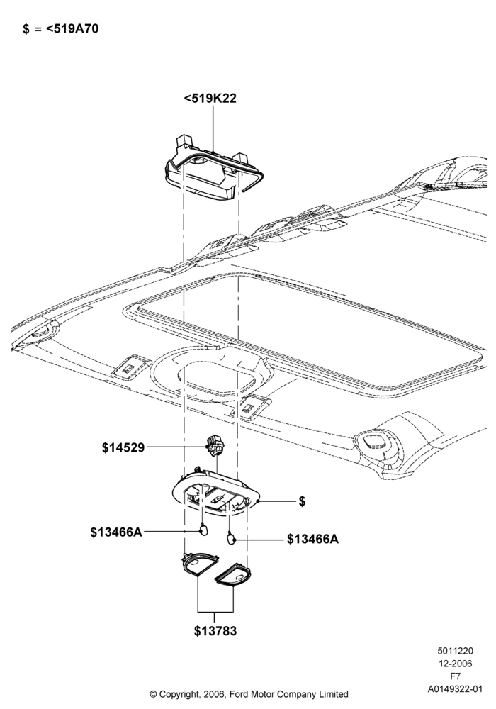 20D - Console - Overhead, Overhead Console With Sunroof; 18/DEC/2006-12/FEB/2010