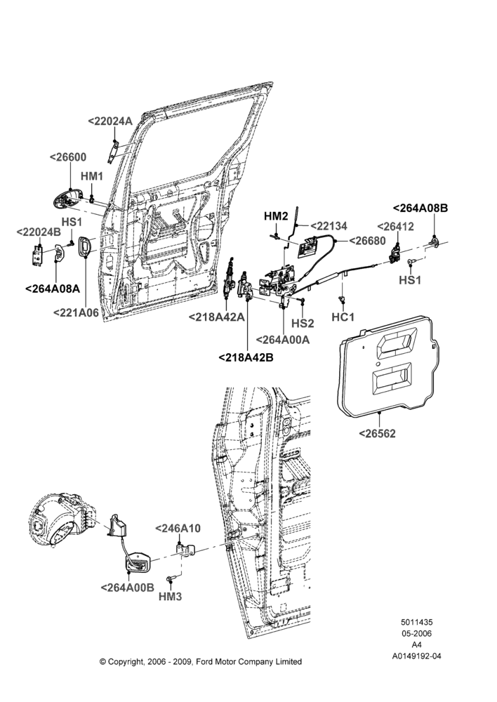 35B - Sliding Side Load Door Controls, Ford Series; 01/MAY/2006-02/JAN/2007