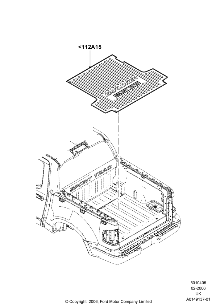 05XA - Pick Up Box/Tailgate and Tonneau, Accessory Bed Mat - Bed Liner; 30/JAN/2006-29/OCT/2010