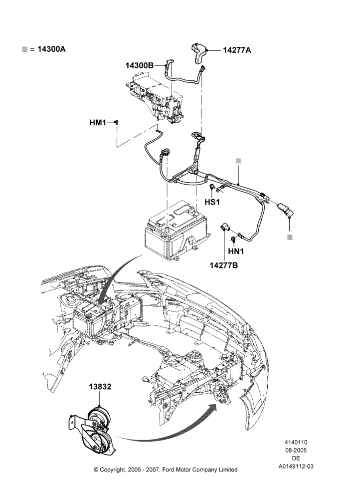 10B - Battery Cables and Horn, 3.0 DOHC EFI; 01/AUG/2005-04/FEB/2009
