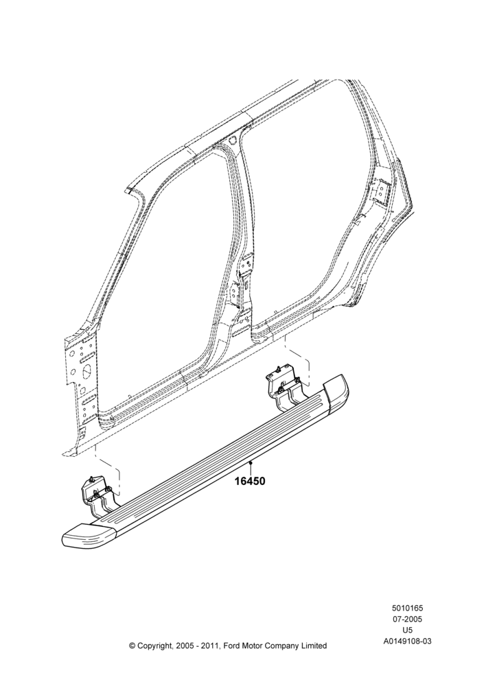 65W - Running Boards/Side Steps, Ford Series, Accessory Step Bar; 19/JUL/2005-16/DEC/2010