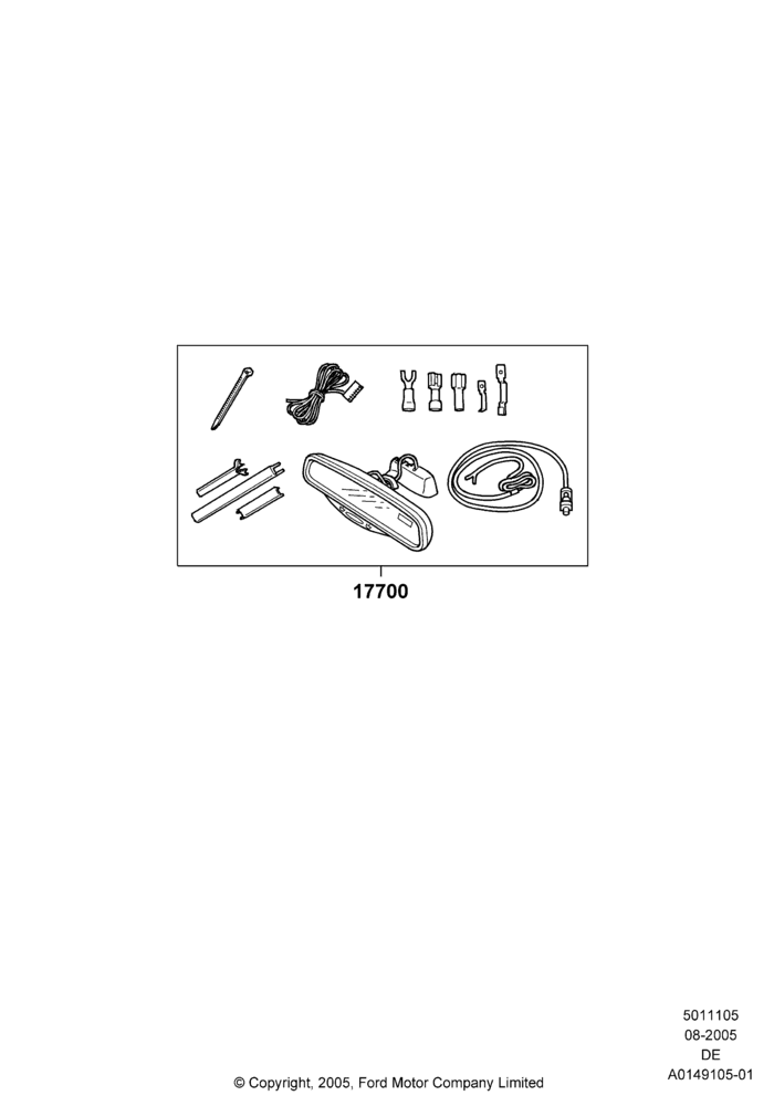 05XB - Windshield/Inside Rear View Mirror, Accessory; 01/AUG/2005-16/JUL/2007