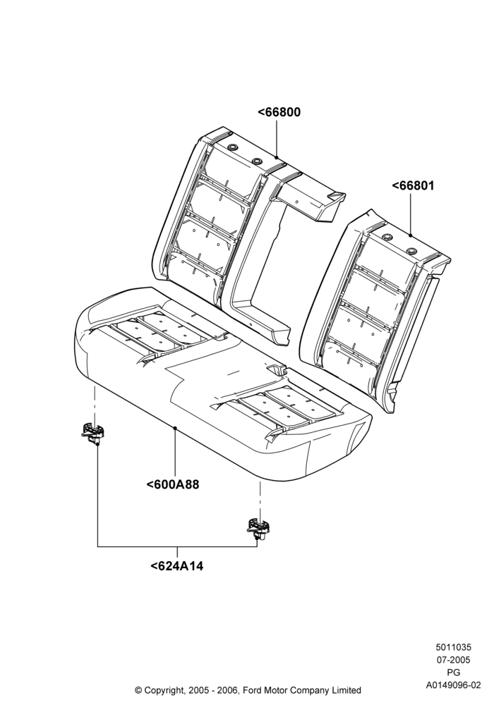 35B - Rear Seat Pads/Valances & Heating, With 2 Way Adjustable Rear Headrest; 18/JUL/2005-15/JUN/2009