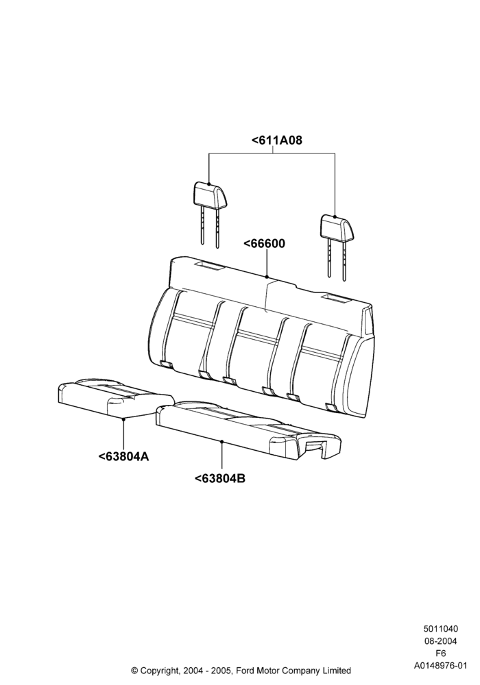 40D - Rear Seat Covers, Super Cab; 23/AUG/2004-08/AUG/2005