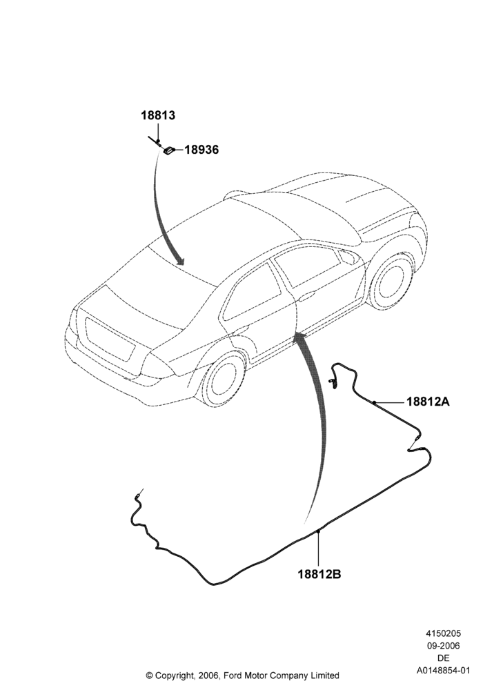 05C - Antenna, Ford And Mercury Derivative, Less Navigation System; 30/AUG/2006-04/FEB/2009