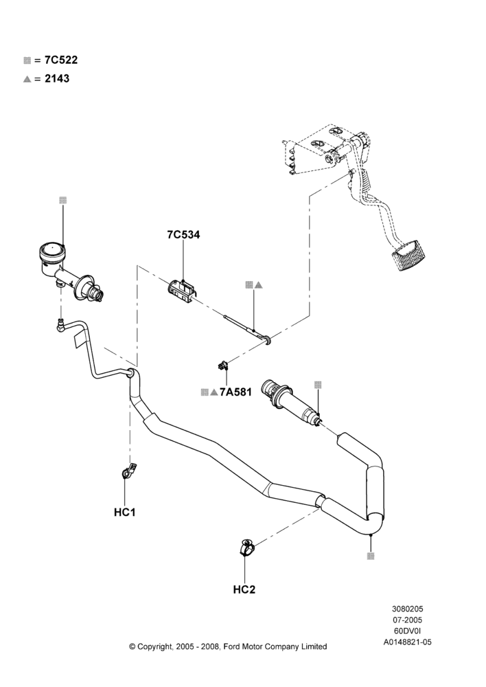 05A - Clutch Master and Slave Cylinders, 6.0L OHV Diesel V8, Manual Transmission; 19/JUL/2004-18/DEC/2006