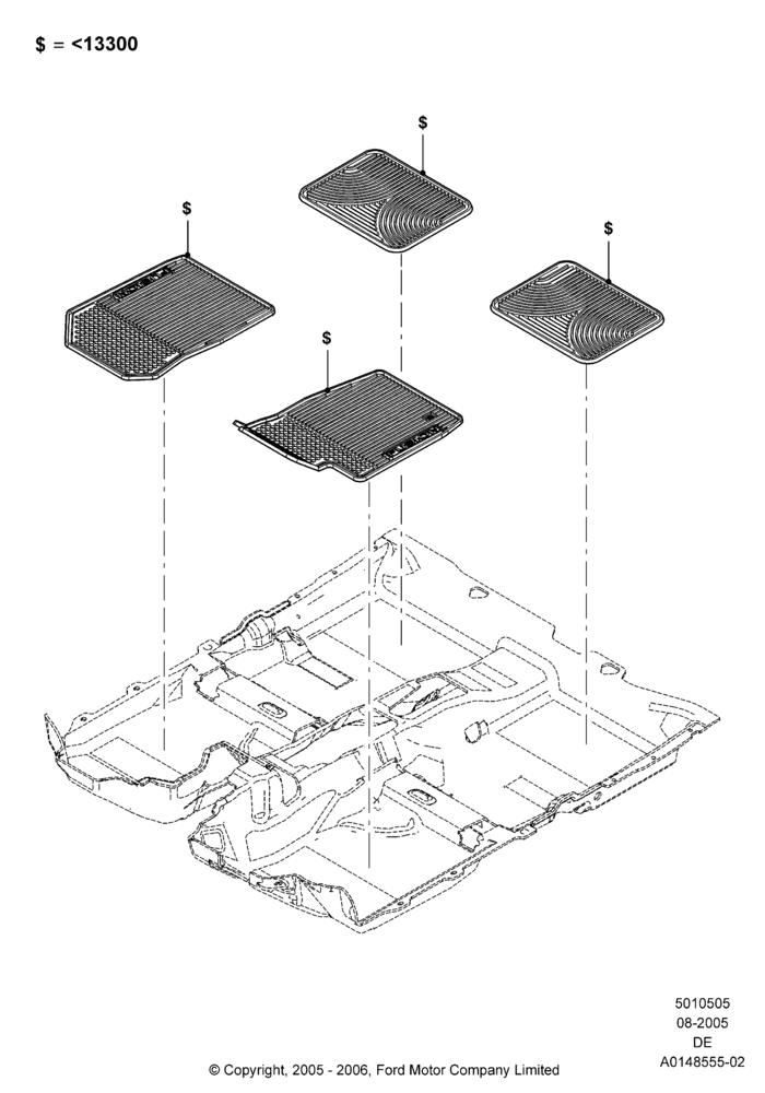 05X - Floor Trim, Ford Division Derivative, Accessory; 01/AUG/2005-31/JUL/2006