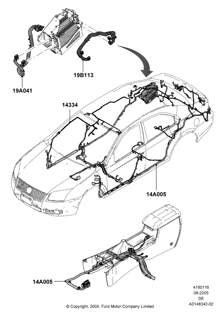 16B - Wiring - Body And Roof Console, Mercury Division Derivative; 01/AUG/2005-30/AUG/2006