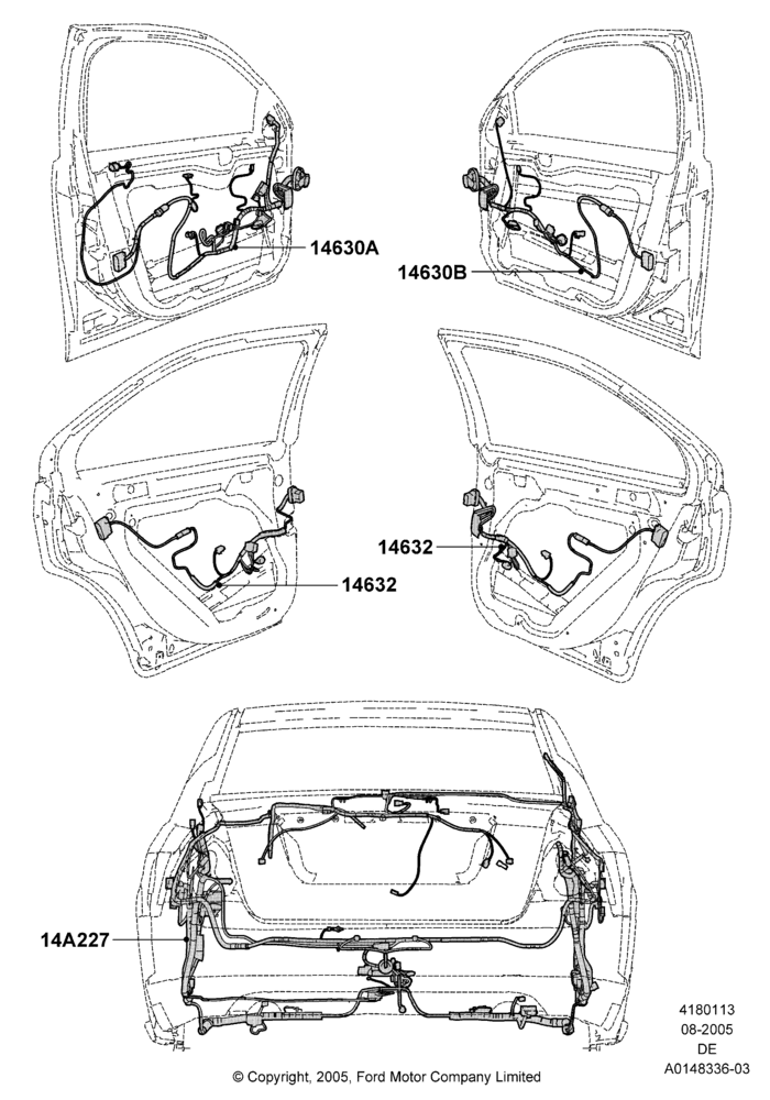 13B - Wiring - Body Closures, Mercury Division Derivative; 01/AUG/2005-30/AUG/2006