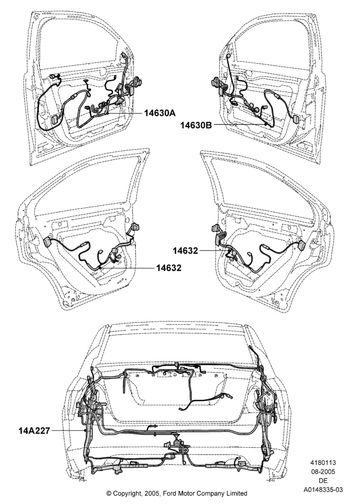 13A - Wiring - Body Closures, Ford Division Derivative; 01/AUG/2005-30/AUG/2006